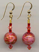 Rubino Oro, Pink, Gold, Aventurina Earrings